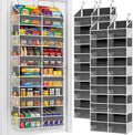 2 Pack Over The Door Organizer 6 Tiers, Extra Large Behind Door Storage of 12 Compartments, 80 lbs Weight Capacity Hanging St