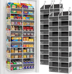 2 Pack Over The Door Organizer 6 Tiers, Extra Large Behind Door Storage of 12 Compartments, 80 lbs Weight Capacity Hanging St