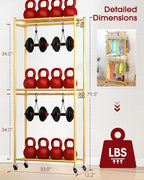 Sakugi Clothes Rack - 33.0" x 12.2" x 79.5" Clothing Rack with Shelves & Wheels, Multi-Functional Wardrobe Closet with Hooks,