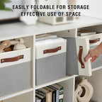 Bagnizer Collapsible Fabric Storage Cube Bins with 2 Reinforced PU Handles, Foldable Storage Organizer Baskets for Closet, Sh