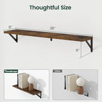 Floating Shelves, 8 Inch Deep Rustic Wood Wall Storage, 36W x 8D Wall Shelves Set of 2, Heavy Duty Metal Brackets, Industrial