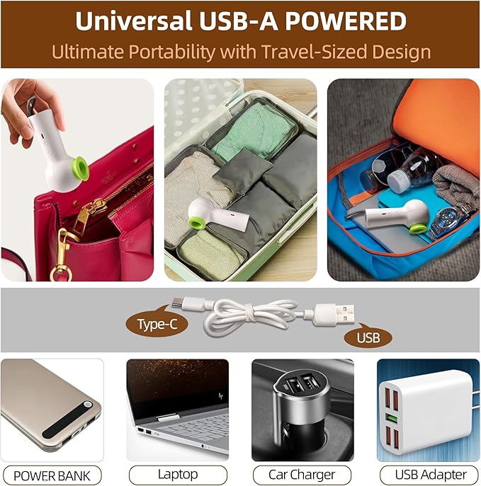 Travel Vacuum Bags with Rechargeable USB Pump, 6 Pack Carry-On Size Vacuum Travel Bags for Luggage & Suitcase, Vacuum Bags fo