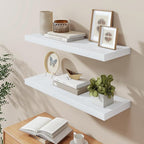 Fun Memories 36 Inch Floating Shelves in White, 9.3 Inch Deep Floating Shelf for Bathroom Living Room Kitchen, Rusitc Wall Mo