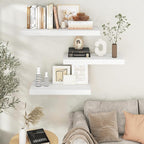 Floating Shelves for Wall, 30" W x 12" D x 2" H, 2 Pack of Long Wall Mounted Engineered Wood Shelves with Invisible Brackets 