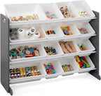 Humble Crew Toy Storage Organizer with 16 Removable Storage Bins for Kids Playroom, 4-Tier Toddler Toy Organization and Stora