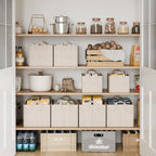 StorageWorks Storage Bins, Fabric Storage Bins for Shelves, Storage Baskets with Metal Frame, Closet Baskets and Bins with Ha