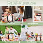 Reusable Grocery Bag, Foldable Large Shopping Tote Bag for Groceries Kitchen Picnic Car Trunk