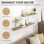 Heimlove 55 Inch Floating Shelves for Wall,Extra Long Mounted Storage Wall Shelves with Invisible Metal Bracket for Bedroom L