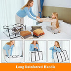 Vieshful 3 Pack Clear Clothes Storage Bag, 40L Plastic Blanket Storage Bag with Zipper, Foldable Closet Organizer, Moving bag
