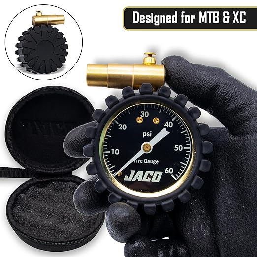 JACO MBX-60 Presta Tire Pressure Gauge for Bikes (Max 60 PSI) | MTB & XC Series