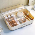 Stackable Plastic Organizer Big & Spacious Drawer | Organize Eyeshadow Palettes, Cosmetics, and Beauty Supplies on a Vanity. 