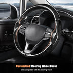 Aimato Customized Steering Wheel Cover for Honda Accord 2018-2022/Insight 2019-2022, Thin,Anti-Slip,Scratch-Resistant Exclusive Car Accessory for Honda, Bright Black