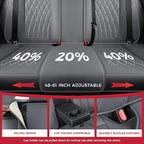 FREESOO Gray Car Seat Cover Full Set - Faux Nappa Leather Seat Covers for Cars, Luxury Breathable Waterproof Front Seats Cush