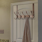 Dseap Over The Door Hook Hanger - Fits 1 3/8" to 1 3/4" Standard Doors | 5 Tri Hooks Heavy Duty Towel/Coat Rack | Door Organi