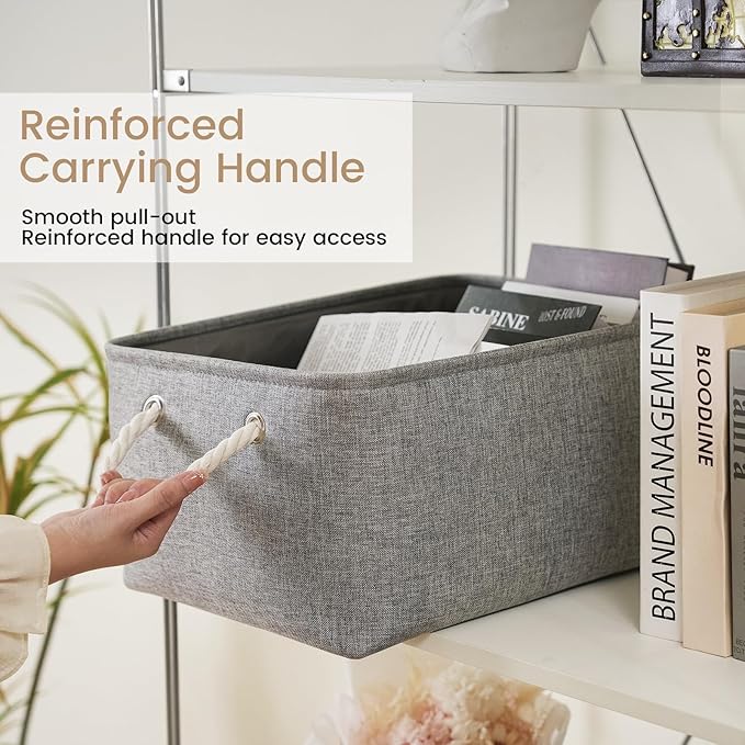 Large Storage Baskets- 15.7x11.8x8.26 inch Storage Bins for Shelves and Closet Organizing, Foldable Fabric Bin for Home Organ