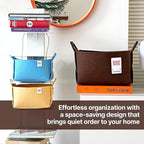 Collapsible Felt Olive Storage Bin Small 7.1"x5.1"x5.1" – Foldable Basket with Handles for Closet, Toy Storage, Laundry Room 