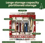 Portable Wardrobe with 4 Drawers Simple Temporary Wardrobe, Armario Portátil,New Oxford Cloth, Christmas Style (Christmas Col