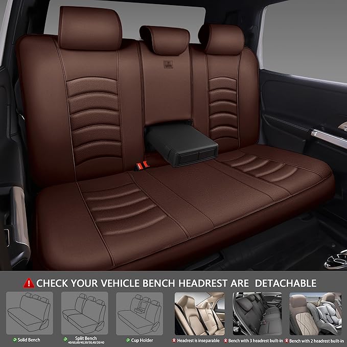 CAR PASS 3D Foam PU Leather Car Seat Covers, Universal Seat Covers Full Sets for Trucks SUV Sedan Automotive Seat Covers Armr