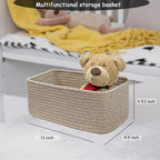 COMFY-HOMI 13" x 8.5" x 5.1" Storage Baskets for Organizing | Cotton Rope Woven Basket | Toy Storage Bin Box | Basket for She