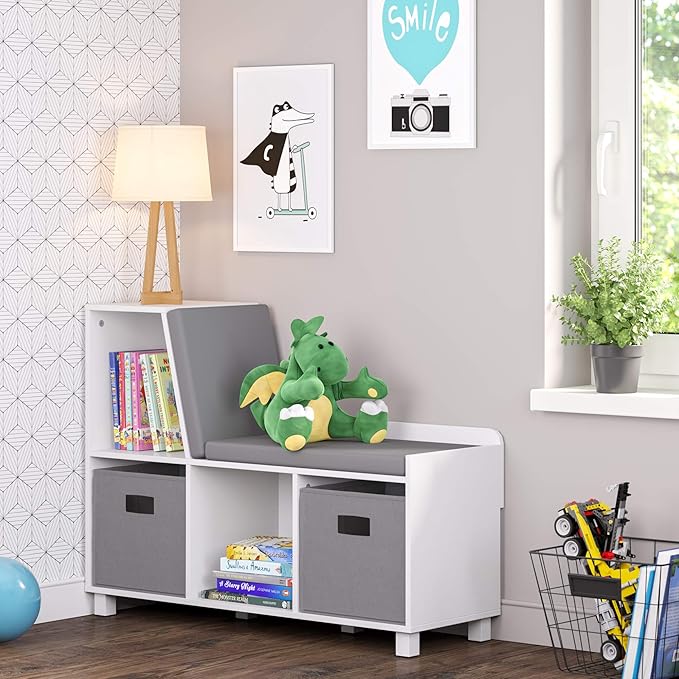 RiverRidge Folding Storage Bins with Handles Gray Cube Storage Organizer for Closet, Bedroom & Playroom - Closet Organizers a