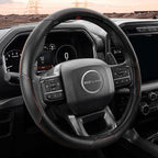 West Llama Car Steering Wheel Cover for Ford F-150(1997-2026), F-250(1997-2026), F-350, 15.5-16 inches, Black + Yellow Line