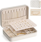 Lolalet Travel Jewelry Case for Women Girls, Travel Jewelry Organizer with Clear Storage Bag Small Portable Jewelry Box for N