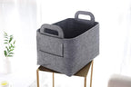 Minoisome Storage Basket Felt Storage Bin Collapsible& Convenient Box Organizer with Carry Handles for Office Bedroom Closet 