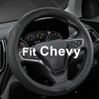 West Llama Customized Auto Car Steering Wheel Cover for Chevy 14.5-15 inches, Steering Wheel Cover for Chevrolet(Black Line-S