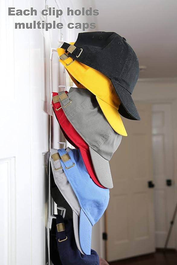 Perfect Curve Hat Organizer Cap Rack FAV | Hat Racks | Hold up to 20 caps | Over Door Organizer for Baseball Hat | Fitted & A