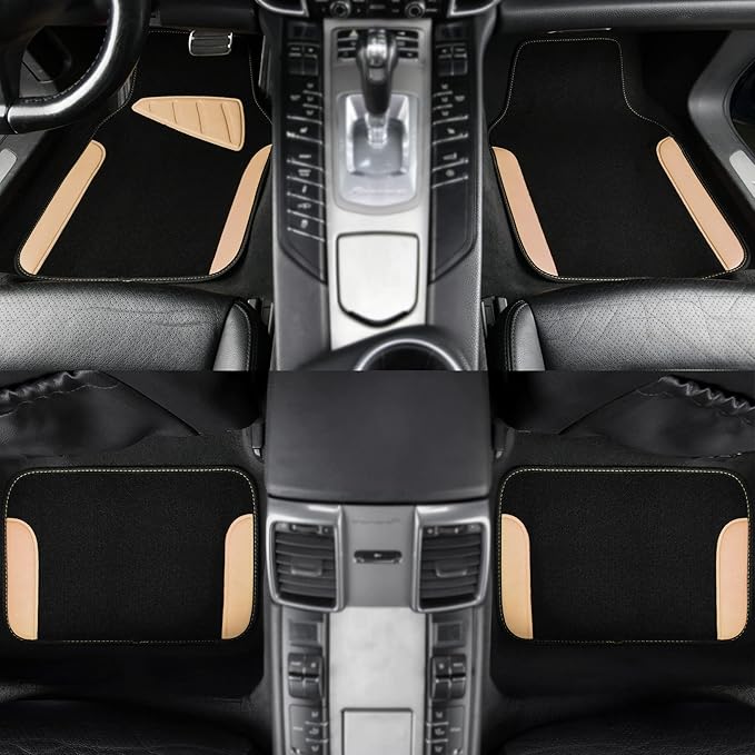 CAR PASS Waterproof Universal Fit Car Floor Mats, Car Mats Fit for SUV,Vans,sedans, Trucks,Set of 4pcs Car Carpet with Driver