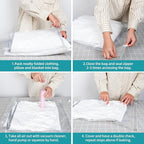 Vacuum Storage Bags for moving, Vacuum Seal Bags for Memory Foam, Latex, Clothing & Bedding, Space Saver Bags for Organizatio