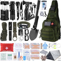 Survival Kit, 250pcs Survival Tools Tactical Gear and Trauma Bag, Survival First Aid Kit with Molle Crossbody Bag & Emergency