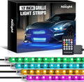 Nilight 4Pcs 12inch LED Grille Lights 72 LEDs RGB Multi Color Exterior Lighting Kit with Sound Active Function and Wireless Remote Control for Cars Van SUV Truck