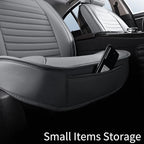 Leather Car Seat Covers, Waterproof Horizontal Stripes Front and Rear Car Seat Cover, Breathable Automotive Seat Covers for S