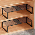 Multi-Functional Adjustable Metal Wire Shoe Rack Organizer - Stackable Shoe Storage for Closet, Extendable 15-24.4in, Retract