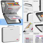 Fireproof Document Organizer, Expanding File Organizer with 13 Pockets, Portable Fireproof Document Box Hard-Shell Document O