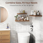 Fun Memories Floating Shelves for Wall 24 Inch Set of 3, Farmhouse Floating Shelves with Invisible Heavy Duty Bracket, 10 Inc