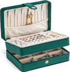 MODENGKONGJIAN Jewelry Organizer Box, 2-Layer Large Jewelry Storage Case, Portable Travel Jewelrys Display Holder for Earring