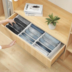 Qozary Jeans Pants Organizer for Closet, 4 Pack Drawer Organizers for Clothing, 5 Grids Wardrobe Clothes Organizer, Jean Orga