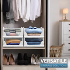 Sorbus 4 Pack Folding Closet Shelf Organizer for Clothes, Versatile Stackable Storage Baskets for Closet, Bathroom, Kitchen a