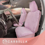 Carbella Plush Sherpa Fleece, 2 Pack Pink Seat Cover for Cars with Soft Cushioned Touch, Cute Automotive Interior Protector f