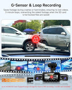 4K STARVIS 2 Dash Cam Front and Rear, 360° 4 Channel Dash Camera for Cars, Car Video Recorder with AI Driver Monitor System, 