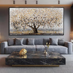 CHUDANHAO Gold Foil Canvas Wall Art Flower Wall Decor Plant Photo Prints Landscape Wall Decorations 29"x58" Large Artwork for