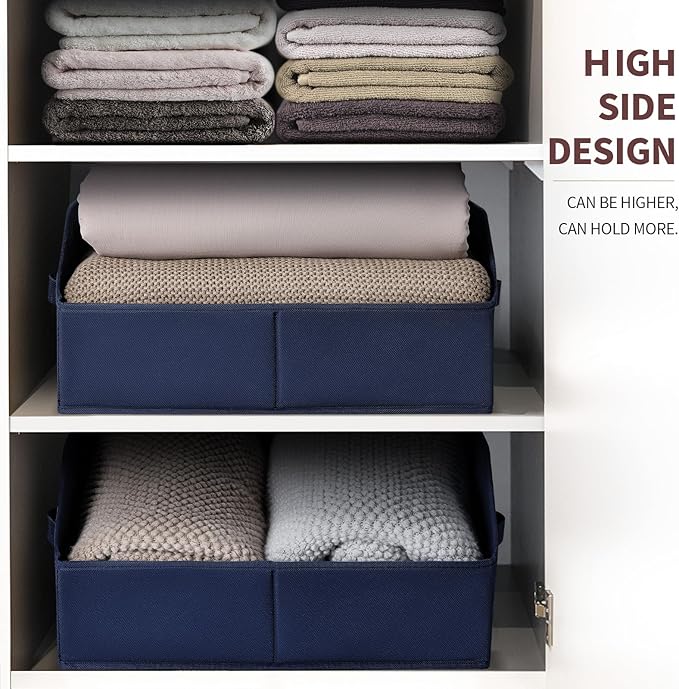 Homsorout Closet Baskets for Shelves Trapezoid - Decorative Storage Baskets with Handle, Closet Bins for Organization, Shelf 