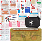 First Aid Kit 196 Piece Waterproof Hard Shell Portable Medical Kit for Home, Camping, Cars, Hiking, Travel, Outdoor, Adventur