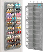 MISSLO 30 Pairs Over the Door Shoe Organizer Breathable Mesh Hanging Shoe Rack for Closet Storage with Wide Deep Pockets 10 T