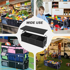 Bold Color Block Trunk Organizer | 95L, 35"x13.8"x11.8" | Dedicated Shoe Storage & 26L Ice Pack | Foldable for SUV/Car/Jeep