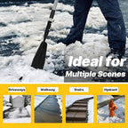 Ice Scraper for Driveway, Saw-Tooth Ice Chopper for Driveway, Heavy Duty Jagged Scraper with 61 Inch Long Handle, All Steel Thick Blade Snow Breaking Ice Remover Tool for Sidewalk, Walkway, Roads