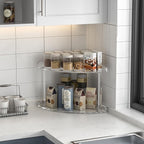 Sezanrpt 2 Tier Acrylic Corner Shelf Organizer Storage 9.5x9.5x8 Inch, Transparent Countertop Corner Shelf for Bathroom, Kitc