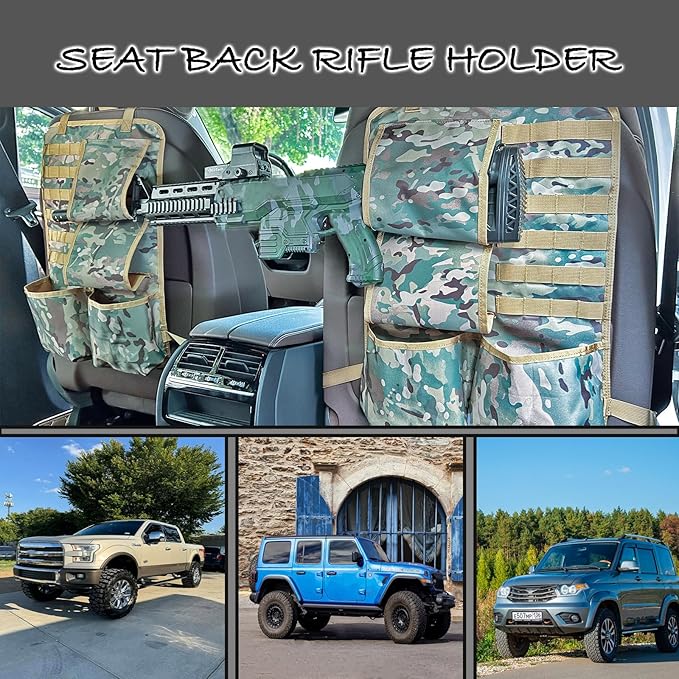 Truck Gun Racks Molle Seat Back Organizer for Vehicle Pickup SUV Car Gun Holder & Tactical Gears Hunting Rifle Storage